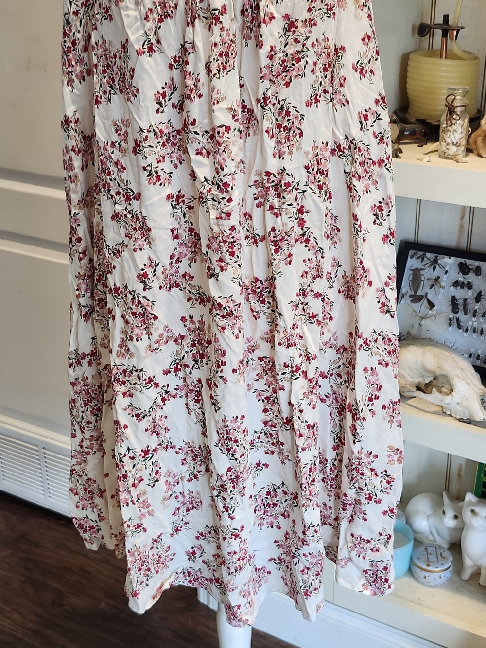 City Chic White Mini Dress with Pink Floral Pattern